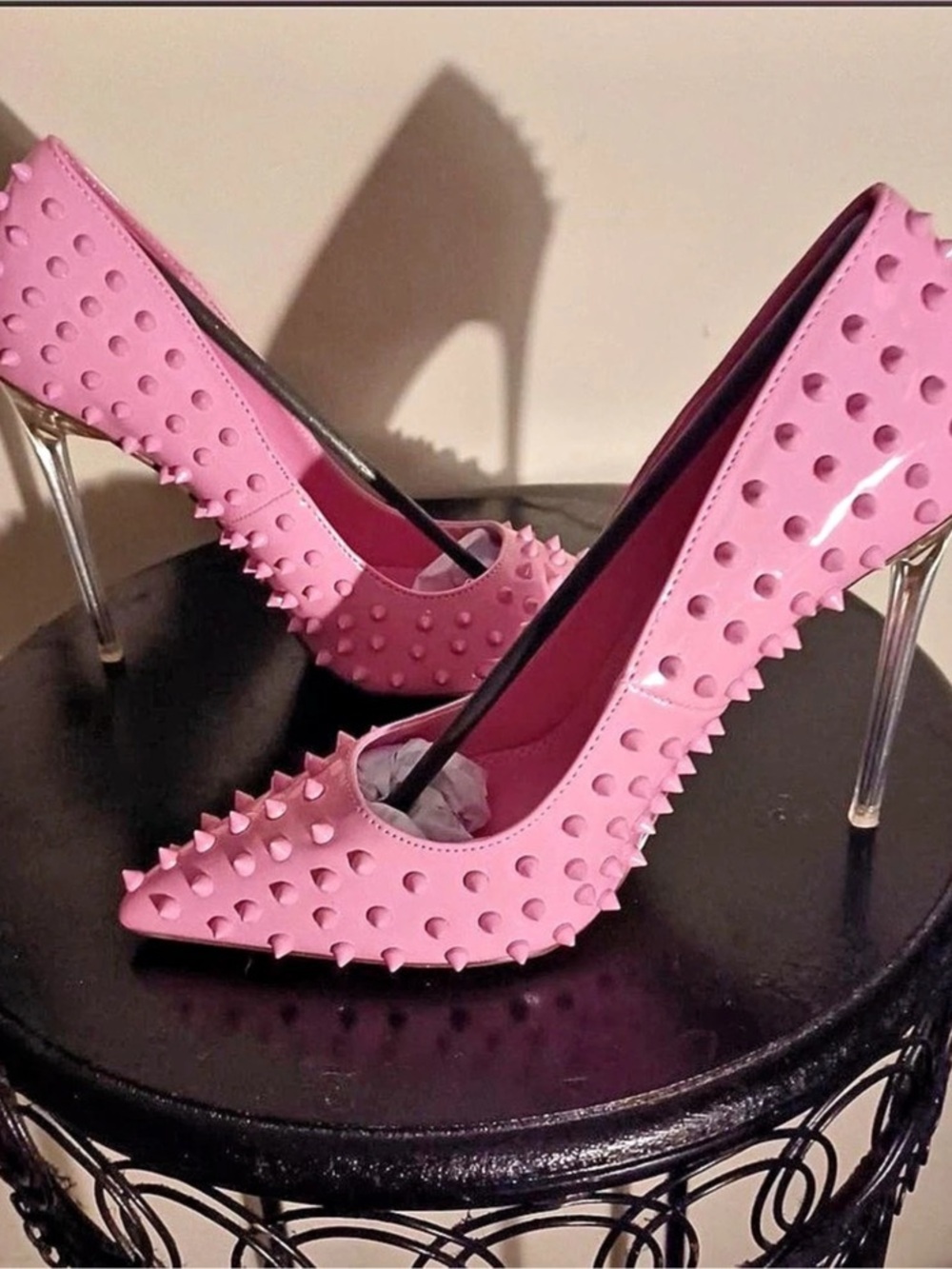 unknown Pink Studded Pointed Toe Heels Like New